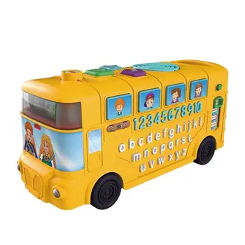 Rotaļlietas Skolas Autobusu Spēlēt Auto Ar Skaņas Un Gaismas Montessori Sākumā Izglītojošas Rotaļlietas No Burtiem Un Cipariem, Mācību Rotaļlietas Zēniem & Meitenēm
