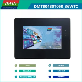 DWIN Linux Touch Displejs Linux5.4 Dual-core 5.0 collu 800*480 Pikseļi Rūpniecības Grade IPS TFT LCD Modulis VAR atbalstīt Ar Shell