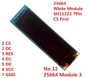 2.08 collu 31PIN SPI Balta/Zila/Zaļa OLED Ekrāns SSD1307 128*32 SH1122 256*64 Paralēli/I2C Interfeiss 8bit 6800 8080