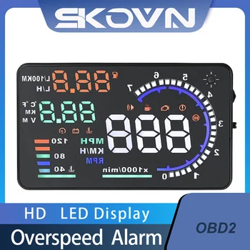 Head Up Display SKWA8 Obd2 GPS HUD Digitālo Odometra Signalizācijas Auto Spidometrs, borta Dators, Led Auto Displeja Ekrāns Projektoriem