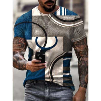 Tshirts Vīriešiem Gadījuma Vīrieši 3D Iespiesti Optiskā Ilūzija Jaunums Blūze ar Īsām Piedurknēm Spirāli T Krekls Vasaras Apģērbu Streetwear Augšu