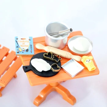 1set Namiņš Miniatūra Virtuve, ēdienu Gatavošanas Cepšanas Modelis DIY Leļļu Mēbeles Aksesuāri