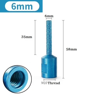 Pirkstu Mazliet Frēzēšanas Griešanas 6/10/15mm Dimanta Daļiņām Efektīvai veikšanai M10 Vītni Izturīgs, Praktisks Kvalitāte Ir Garantēta