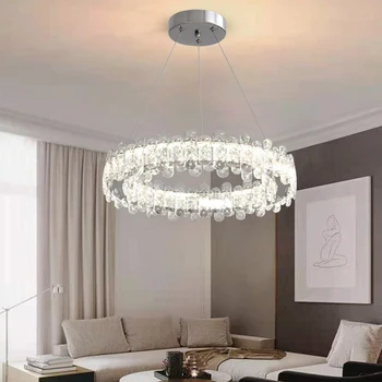 Ziemeļvalstu klasiskās griestu lustra dzīvojamā istabā LED lustras ēdamistaba kristāla lustra virtuvē, telpu dekoru kristāla gaismas