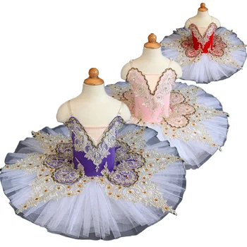 Balts Gulbis Ezera bērnu Baleta Svārki Par Baleta Vēdera Tutu Deju Apģērba Classic Darbības Kostīmi