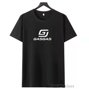 Par Gasgas GASGAS Jaunu Ķemmētas Kokvilnas ar Īsām Piedurknēm T-krekls Vīriešu Apaļu Kakla Logo Drukāts T-krekls