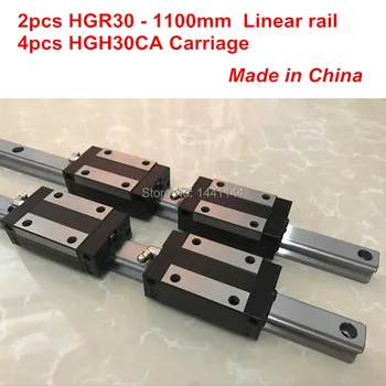 HGR30 lineārie guide: 2gab HGR30 - 1100mm + 4gab HGH30CA lineāro grupu pārvadājumi CNC daļas
