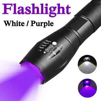 2-In-1 Ultravioleto Balta Lampa Dubultās Lampas, Bagāžnieka Lukturīti LED Tālummaiņas Gaismas UV Pet Urīna Traipu Detektoru Āra Medību Rīku
