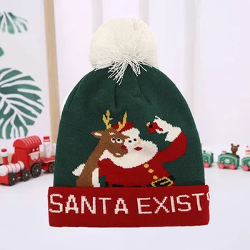 Jaunā Gada, Ziemassvētku Cepuri Biezs Silts Plīša Cepure Bērniem Pieaugušo Ziemassvētku Dāvanu Gudrs Sequin Santa Claus un Aļņiem Vilnas Cepure ir 2021.