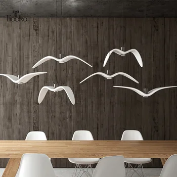 Kobuc Ziemeļu Kaija Dizaina Sveķu Led Pendant Light Bar/Virtuves Putnu Akrila Spīdumu Griestu Piekares Gaismekļa Gaismas