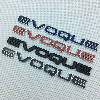 3D Metāla EVOQUE Logo, Emblēmas Nozīmīti, Uzlīmes, Auto Uzlīmes, Land Rover Evoque Discovery Defender Freelander Auto Bagāžnieka Uzlīmes