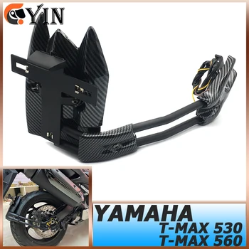 Par Yamaha TMAX530 2012-2018 TMAX560 2019-2021 Motociklu LED Gaismas numura zīme Plaukts Aizmugures Mudguard Fender Eliminator Plate