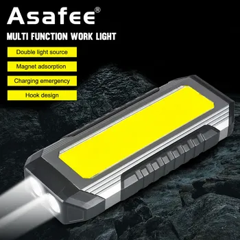 Asafee K586 XPE COB Lukturīti 1000LM USB Iebūvēts Uzlādējams Akumulators 100M Diapazons Nospiediet Slēdzi, Darba Gaismas iedarbību ipx4 Ūdensizturīgs Lukturis