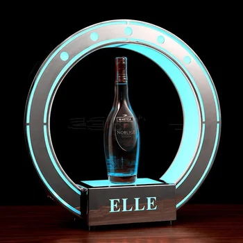 Ražotājs Akrila LED Dzērienu Pudeles Displejs Plaukta Plastmasas viskijs display rack akrila apgaismota vīna pudeles turētājs bārs