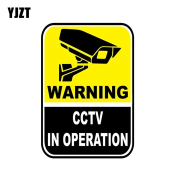 YJZT 10*14.5 CM, Auto Uzlīmes, Piederumi Brīdinājuma CCTV DARBĪBAS Decal