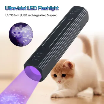 UV 365/395NM Lampas Kaķis Cirpējēdes Detektoru, kabatas Lukturītis Pet Ādas Ārsts Pet Urīna Detektoru Iebūvēts USB Uzlādējams Litija Akumulators
