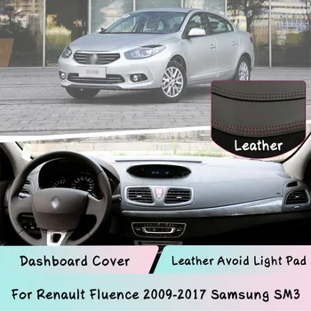 Par Renault Fluence 2009-2017 Samsung NM3 Ādas Paneļa Vāciņu Mat Gaismas necaurlaidīgu pamatni Saulessargs Dashmat paneli, auto piederumi