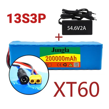 Batterie 13S3P 48V 200Ah XT60 Litija-jonu 1000w, pārlej vélo électrique 54.6 V avec BMS intégré et chargeur inclus