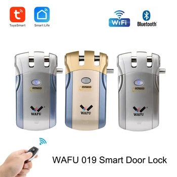 Neredzams Smart Lock Wafu 019 Fringerprint Bloķēšanas Tuya Smart Dzīves Wifi Durvju bloķēšanas Paroli, Durvju Slēdzenes, Bluetooth Tālvadības Atslēga
