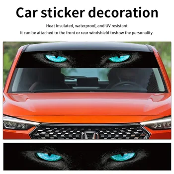 Automašīnas priekšējā vējstikla dekorēšanas uzlīmes 3D Kaķa acs aizmugurējā stikla uzlīme gaismas caurlaidību sauļošanās uzlīme