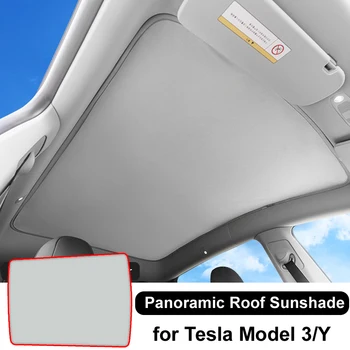 Par Tesla Model Y Panorāmas Stikla Jumts Saules Ēnā Modelis 3 Saulessargs Piederumi Jumta seguma UV staru Siltuma Blind Ēnojumu