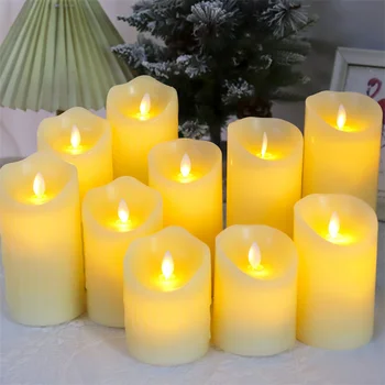 Akumulatoru Darbināmas LED Svece Lampiņa Reāli Mirgo Flameless Sveces Ravēšana Dzimšanas dienas svinības Romantisku Svētku Dekori Jaunas