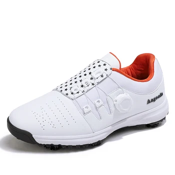 Vīriešu profesionālā golfa kurpes ūdensizturīgs kniedes golfa kurpes melnā un baltā vīriešu golfa kurpes lielu 36-47