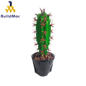 Mini Saguaro Kaktuss Celtniecības Bloki Komplekts BuildMoc Ziedu Koks Potted Augu Botānisko Kolekciju Ķieģeļu Modeļa Rotaļlietu, Mazulis Ziemassvētku Dāvanu