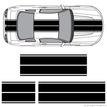 Par 1Set Ford Mustang Dual Rallija Sacīkšu Svītras Vinila Dubulto Svītru Uzlīmes Car styling
