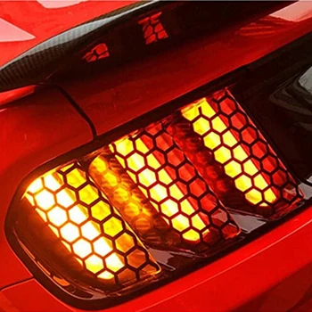 Universāls Auto Gaismas Uzlīmi Aizmugures Gaismas PVC Uzlīmes Segtu Šūnveida DIY Dekoratīvās Auto Lampas Filmas Mustangs Auto Piederumi