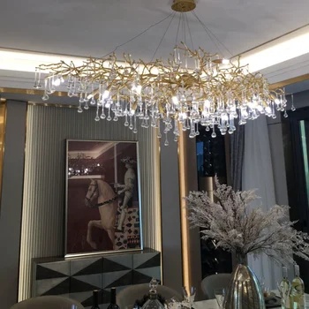 Led Pendant Lampas Mūsdienu kristāla Lustras filiāle apgaismojums francijas luksusa villa living room hotel projektēšana