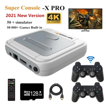 JAUNU X PRO HD Video Spēļu Konsole, 4K HD Izeja, Iebūvēts Retro 800/50000 Classic Ģimenes Spēles TV divām kursorsviru, lai dāvanu PK xbox ps1
