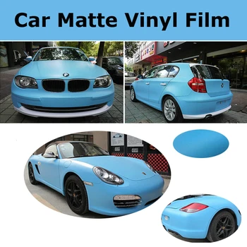 Gaiši Zils Matēts Vinyl Wrap Ar Gaisa Burbulis Bezmaksas Sky Blue Matt Filmu Par Transportlīdzekļa Aplaušana Auto Uzlīmes Loksnes izmērs 1.52x30m/Roll