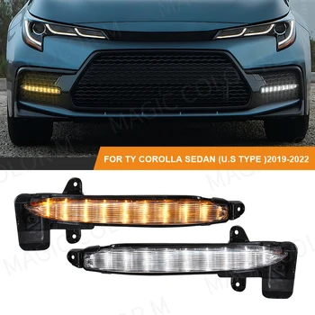 1 Komplekts Auto LED Dienas Gaismas lukturi Toyota Corolla SE XSE ASV Tipa 2020 2021 2022 2023 Baltās dienas gaitas lukturi Dzeltens Pagrieziena Signāls, Miglas Lukturi