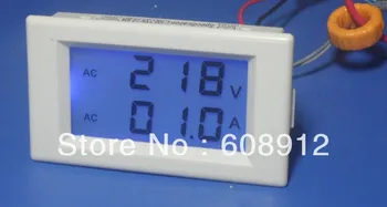 D69-2042 LCD Ciparu Voltmetrs Ammeter Panel Mount Volt Amp Mērītājs 2 in 1 Dubulto Jaudu