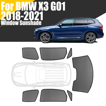 Pasūtījuma Magnētisko Auto Loga Saulessargs BMW X3 G01 2018-2021 Aizkaru Acs Priekšējā Vējstikla Rāmis Aizkaru