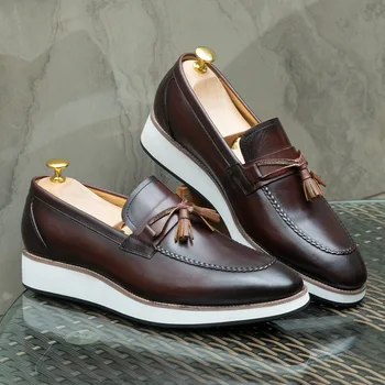 Jaunu zapatos para hombre de vestir sapato sociālo masculino couro legítimo biroja kurpes vīriešiem
