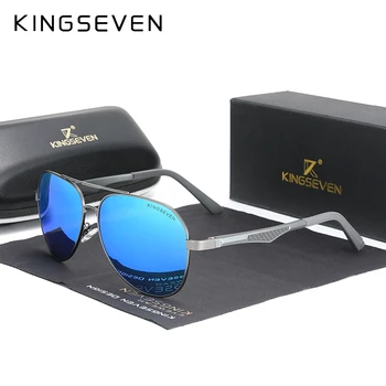 KINGSEVEN ir 2021. Braukšanas Vīriešu Polarizētās Saulesbrilles, Alumīnija Tempļi Izmēģinājuma Saules Brilles Vīriešiem UV400 Anti-Glare Retro Brilles