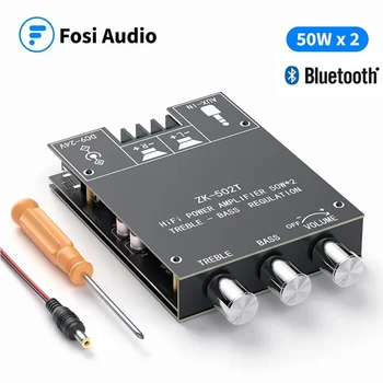 Audio Bluetooth 5.0 Audio Uztvērēju, Pastiprinātāju Valdes Bezvadu Jaudas Digitālās AUX Amp Modulis Bass & Treble TPA3116D2 50W x2