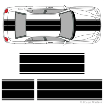 Par 1set 1Set Chrysler 300 Dual Rallija Sacīkšu Svītras Vinila Dubulto Svītru Uzlīmes Car styling