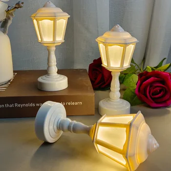Retro LED Galda Lampa Eiropas Stila Istabas Dekori Kumodes Gaismas Bateriju Darbināmas Mini Galda Lampas, Radošās Dāvanu Mājas Apgaismojums