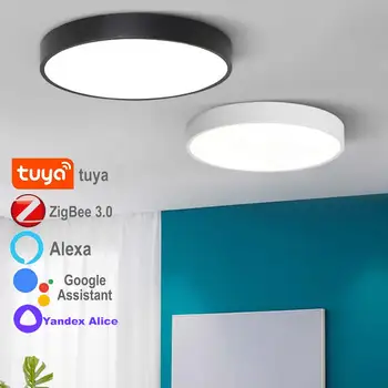 Zigbee Tuya Smart Led Griestu Lampas Lustras Mājas Dekorēšana Guļamistaba Istabas Interjeru Yandex Alise Palīgs Alexa Gaismas Armatūra
