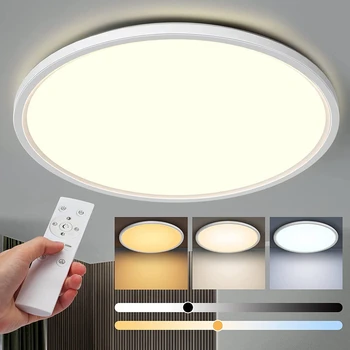 LED Griestu Gaismas Mūsdienu Ultra-plānas Griestu Lampas Dzīvojamā Istaba ar Tālvadības pults Aptumšojami AC220V Paneļa Apgaismojums Virtuves
