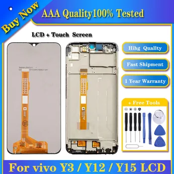 100% Tests in Vivo U3X / Y3 / Y12 / Y15 / Y17 / Y11 / U10 / LCD Displejs, Touch Screen Digitizer Montāža Nomaiņa 6.35 Collas