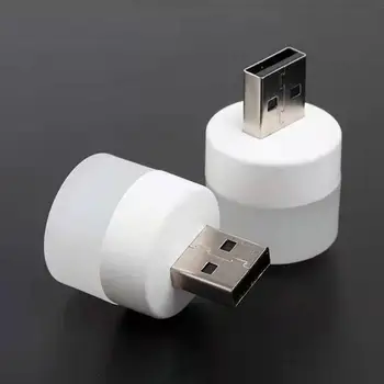 USB Nakts Gaisma Mini LED Nakts Gaisma USB Spraudni Lampas Jauda Banka Uzlādes USB Grāmatu Gaismas Mazas, Apaļas Lasījumā Acu Aizsardzība Lampas