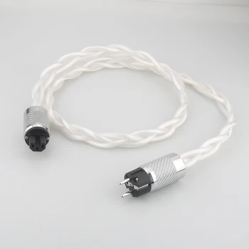 5N OCC viena kristāla ASV & ES AC Audiophile audio pastiprinātāju APK filtrs HIFI sudraba Strāvas kabeli Oglekļa šķiedras rodija apšuvuma plug