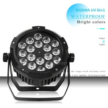 Āra Parādīt 18x18W RGBWA UV 6 in 1 LED Par Gaismu, IP65 Waterproof Skatuves Gaismas DMX Kontroles Profesionālās DJ Diskotēka Iekārtas