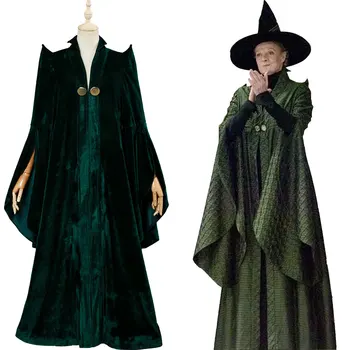 Lielie Bērni Minerva McGonagall Cosplay Kostīmu Profesors McGonagall Drēbes, Apģērbs Apmetnis Halloween Karnevāla Kostīms Puse Dāvana