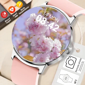 2023 Asins Glikozes Smart Pulksteņi Sievietēm asinsspiediens, Ķermeņa Temperatūra, Sirdsdarbības IP68 Ūdensnecaurlaidīga NFC Smartwatch Android, IOS