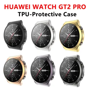 Mīksto TPU Gadījumā Vāks Huawei Skatīties GT 2 Protector Pro Shell All Inclusive Silikona Ekrāna aizsargrāmi Huawei gt2 pro